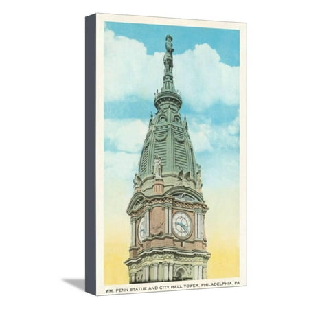 - William Penn Statue, City Hall, Philadelphia, Pennsylvania Stretched Canvas Print Wall Art
