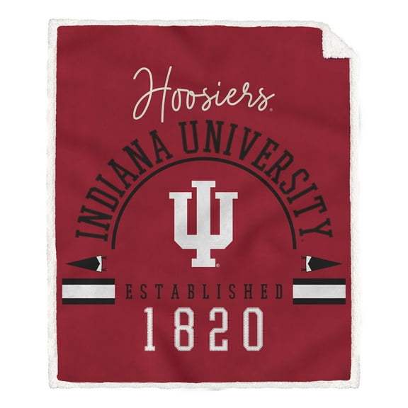 Pegasus Indiana Hoosiers 60" x 70" Vintage Established Ultra Cozy Sherpa Blanket