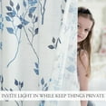 thumbnail image 5 of Floral Linen Semi Sheer Curtains 63 Inches Long 2 Panels for Living Room Bedroom Blue Navy Farmhouse Flower Patterned Light Filtering Textured Rod Pocket Window Treatments Drapes, 50x63 2 Set, 5 of 16