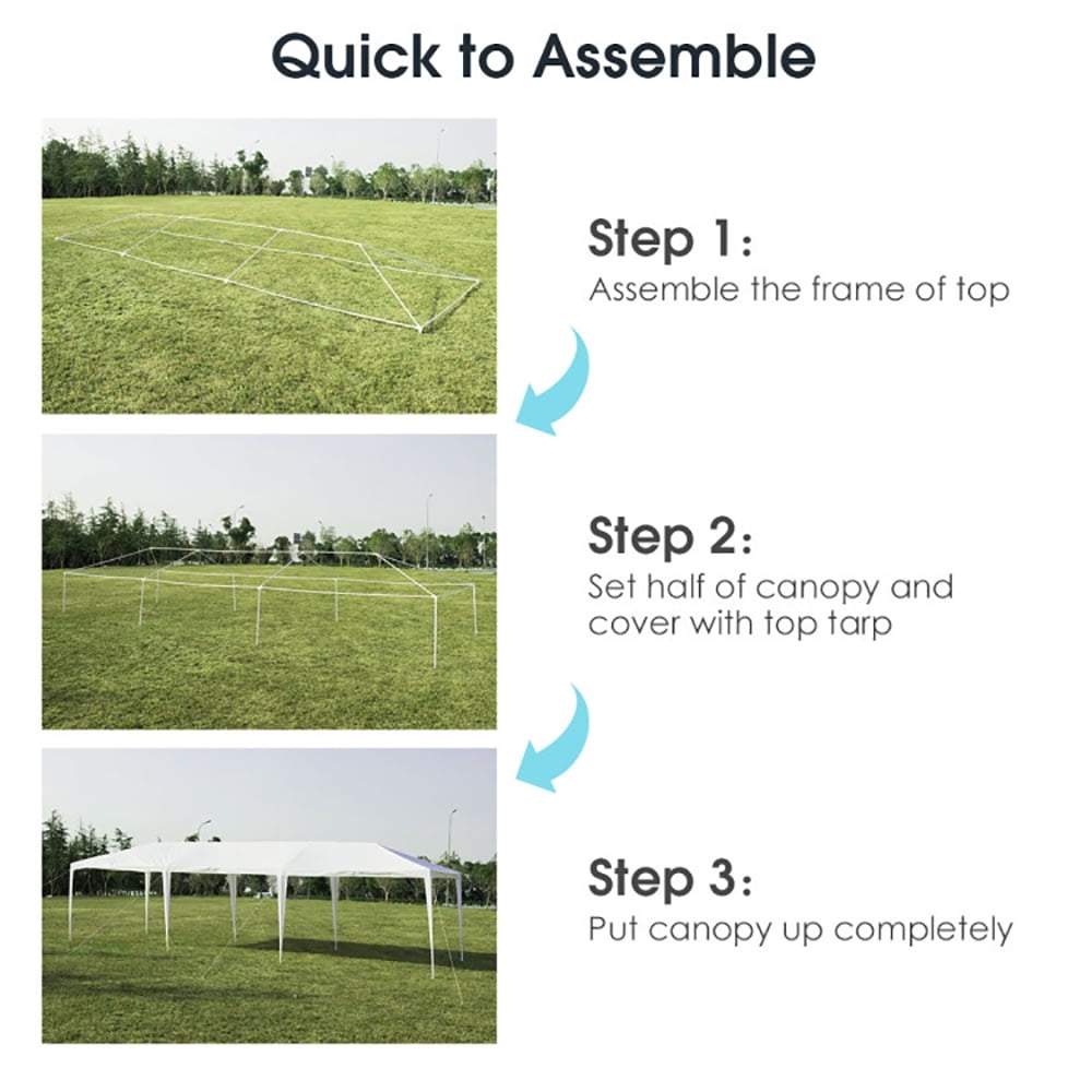 Aimee Lii 10 x 30 Feet Gazebo Canopy Tent with Connection Stakes and Wind Ropes, Gazebo Tent for Party Wedding BBQ Events Aimee Lii 10 x 30 Feet Gazebo Canopy Tent with Connection Stakes and Wind Ropes, Gazebo Tent for Party Wedding BBQ Events