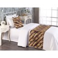 thumbnail image 2 of Abstract Bed Runner Set, Surreal Style Pattern of Wavy Striped with Animal Skin Inspirations, Decorative Bedding Scarf & a Pillow Sham for Hotels Homes, Twin, Pastel Brown Seal Brown, by Ambesonne, 2 of 3