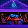 thumbnail image 4 of Cute Christmas Door Cover 150x210cm Fluorescent Glow in Dark, Holiday Hanging Door Banner for Front Door Decor, Indoor Outdoor Xmas Party Decoration,A, 4 of 6