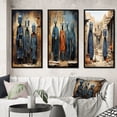 thumbnail image 1 of Designart "Tribes Dogon African Mali II" African Tribes Framed Wall Art Set Of 3 - Blue African Tribes Frame Gallery Set For Office Decor, 1 of 6