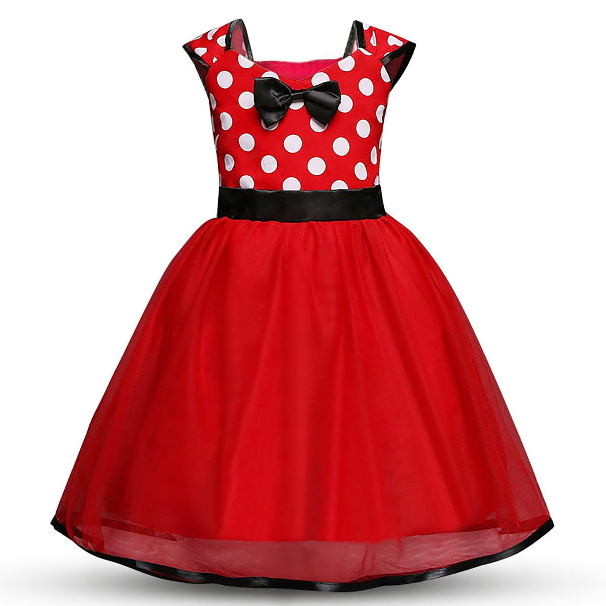 Toddler Baby Girl Minnie Mouse Polka Dot Dress Tutu Skirt Birthday Party Costume 