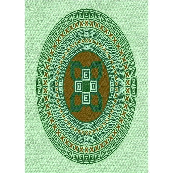 Ahgly Company Machine Washable Indoor Rectangle Transitional Green Area Rugs, 2' x 5'