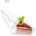thumbnail image 2 of 100 Pieces Cake Slice Plastic Containers with Lids 5 Inches Hinged Lid Cheese cake Container  for Home  Bakery and Cafe(Transparent ), 2 of 7