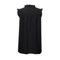 thumbnail image 7 of Luxtrada Sleeveless Women Tops Dressy Casual Smocked Flowy Button Up Tanks T-Shirt Shirts Turtleneck Solid Color Ruffle Plus Size Tunics Top for Women Summer Blouse (Black,S), 7 of 7