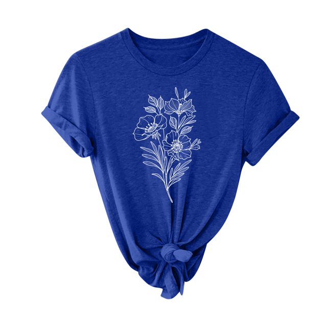 CEHVOM T-shirt à Manches Courtes Imprimé Mode pour Femmes, Blouse Décontractée Ample en Solde