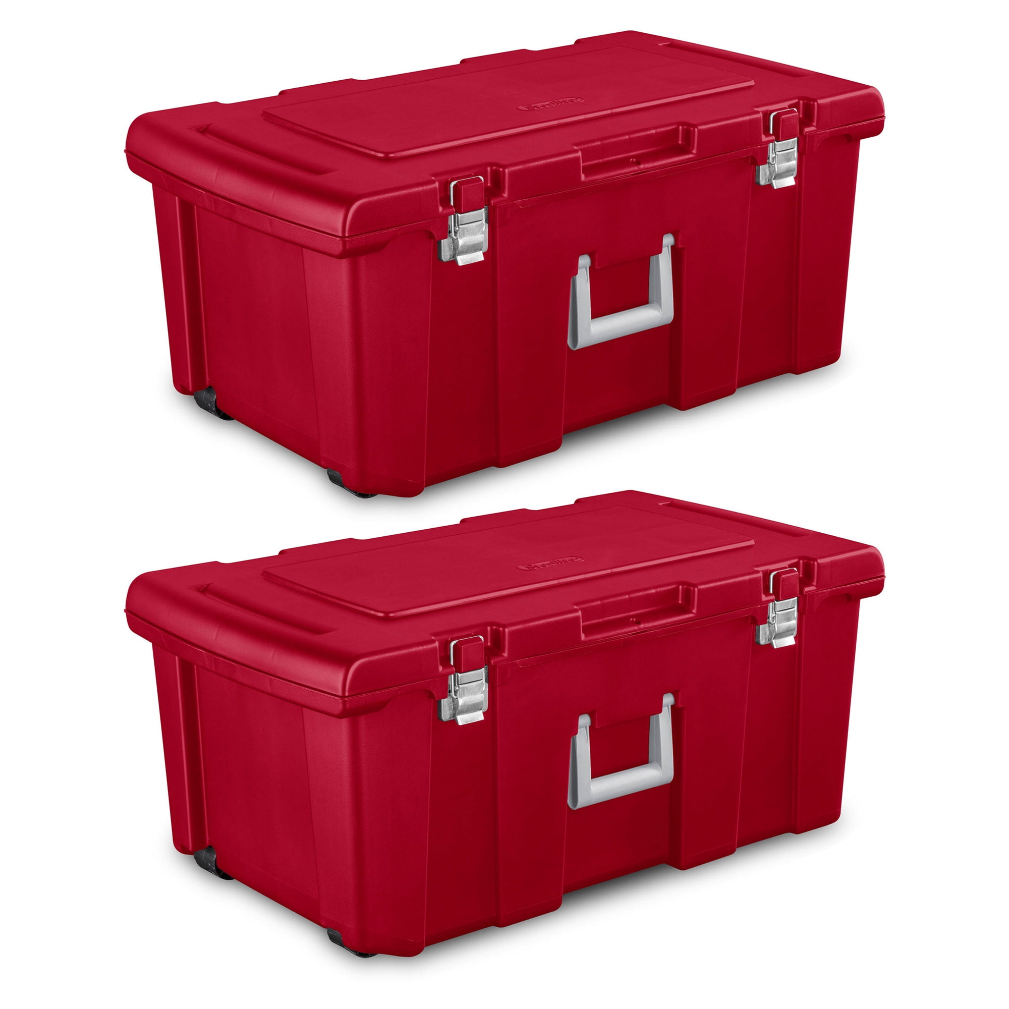 Sterilite 23 Gallon Footlocker Toolbox Tote w/ Wheels, Infra ...