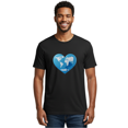 thumbnail image 2 of Blue-World-Map-Heart Mens Graphic Tee, 100% Cotton, Casual Summer Wear BAA178, 2 of 2