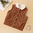 thumbnail image 2 of Odeerbi Toddler Winter Coat Vest Kids Boys Girls Outerwear Jackets Vest Baby Autumn Underwear Corduroy Waistcoat Lapel Button Cardigan Vest Coffee, 2 of 5