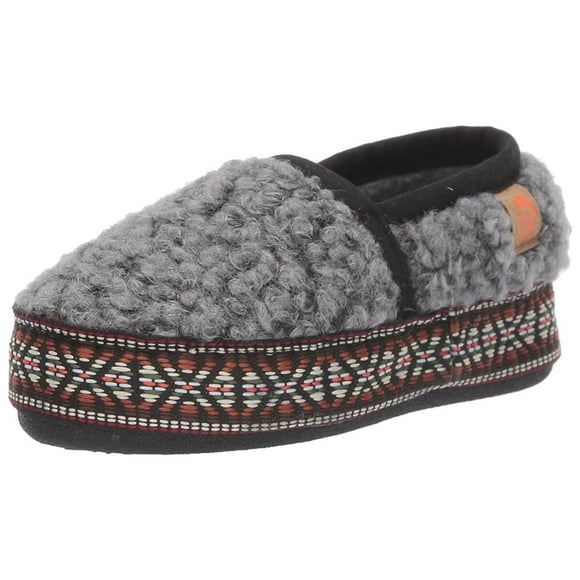 Acorn A19009STG5-6 Kids' Lâil Woven Trim Moc Slipper, Stormy Grey, K5/6