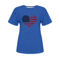thumbnail image 2 of Tops Cortos para Mujeres Bandera de Moda Impresa Cuello Redondo, Camiseta de Manga 3/4 para Uso Diario, Casero Y Cómodo, 2 of 4