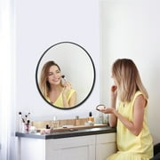 ZENY 24 inch Round Wall Mirror Modern Black Frame Bathroom Circle Mirror