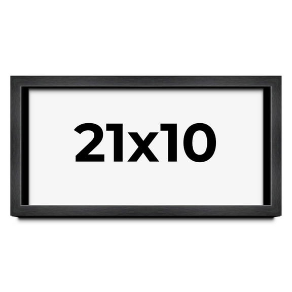 21x10 Shadow Box Frame Grey Charcoal Black | 0.875 Inches Deep | Wood Shadowbox Display Frame | UV