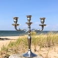 thumbnail image 3 of WHW Hamptons 3 Arm Silver Metal Taper Candle Candelabra, 10.25 inches, 3 of 8