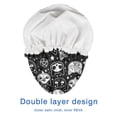 thumbnail image 4 of Shower Caps,Bat Silhouette Halloween Pattern Waterproof Shower Cap for Women 4 Pieces,Double Reusable Hair Cover for Shower PEVA Elastic Stretch Hem, 4 of 7