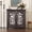 Brown + MDF, variant on Elegant Hollow-Carved Sideboard Buffet Cabinet, 2 Butterfly Cut Acrylic Mirrored Doors, Brown Laminate MDF with Adjustable Shelf, Accent Cabinet for Living Room, Kitchen & Entryway,Brown