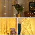 thumbnail image 3 of Window Curtain String Lights, 300 LED 8 Lighting Modes Fairy Copper Light with Remote, USB Powered Waterproof for Christmas Bedroom Party Wedding Home Garden Wall Decorations, Multicolor, 3 of 7