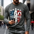 thumbnail image 2 of XAOFW Men's Casual Long Sleeve T Shirt For Man Breathable Red White & Blue Tee 250th Anniversary Usa Celebration T-Shirts Stylish Tops XXL, 2 of 4