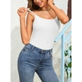 thumbnail image 7 of Charmo 3-packs Cotton Scoop Neck Tank Tops for Womens Adjustable Spaghetti Strap Undershirts Basic Camisole with Shelf Bra, 7 of 7