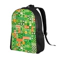 thumbnail image 2 of Disketp St Patrick's Day6 Mochila Unisex de Apertura Lateral Completa, Mochila para Laptop para Escuela, Trabajo y Viajes, 2 of 8