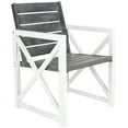 thumbnail image 4 of SAFAVIEH Irina Outdoor Patio Acacia Armchair, White/Ash Grey, Set of 2, 4 of 9