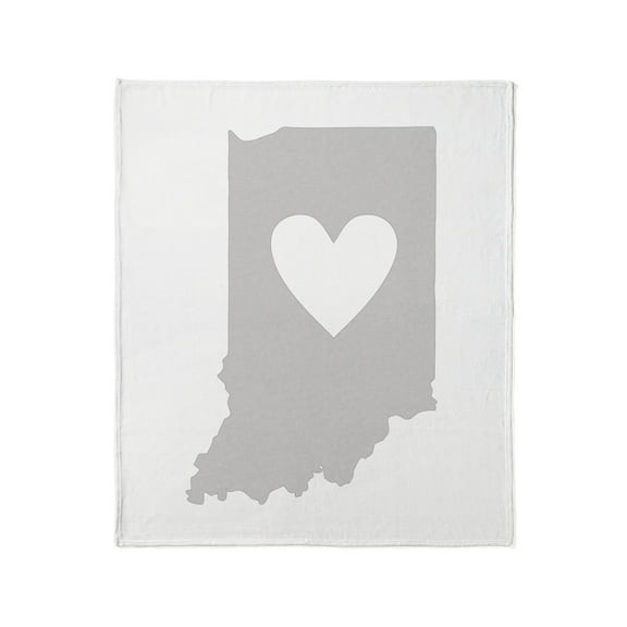 CafePress - Heart Indiana Throw Blanket - Soft Fleece Throw Blanket, 50"x60" for All Ages