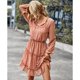 thumbnail image 5 of Vestido De Lunares, Vestido De Mujer De Cintura Alta Lindo Poliéster Casual Encaje Cuello Panel Impreso Para El Trabajo ANGGREK No, 5 of 7