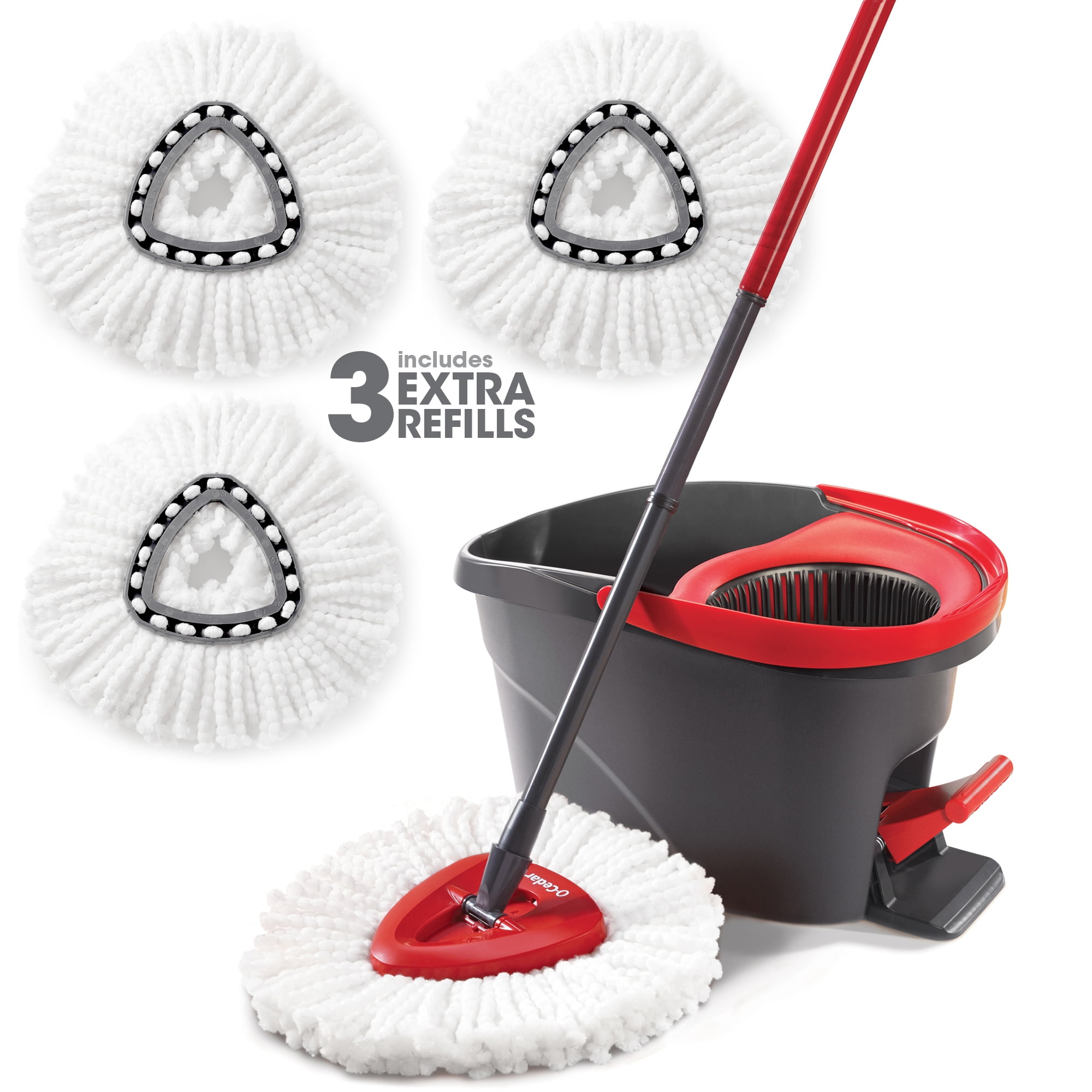 O-Cedar Easy Wring Spin Mop &amp;amp; Bucket System with 3 Extra Refills