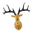 thumbnail image 5 of CUTICATE Deer Head Wall Sculpture Resin Deer Head Sculpture ,Collectible, Crafts Artwork,Deer Head Wall Decor for Living Room Office gold black angle, 5 of 8