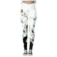 thumbnail image 5 of PEASKJP Women's Leggings Capri, Full Length, with Pockets, Ribbed, Tummy Control & Joggers, White L, 5 of 5