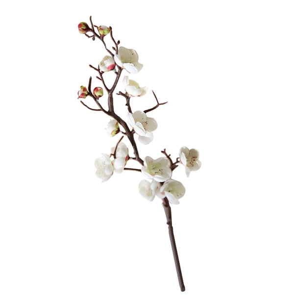 Flores de cerezo artificiales de seda y plástico. Blanco