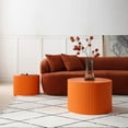 thumbnail image 5 of Williamspace Nesting Coffee Table Set, Modern Round Wooden 2-Piece, Luxury Side Tables, Matte Orange, 5 of 8
