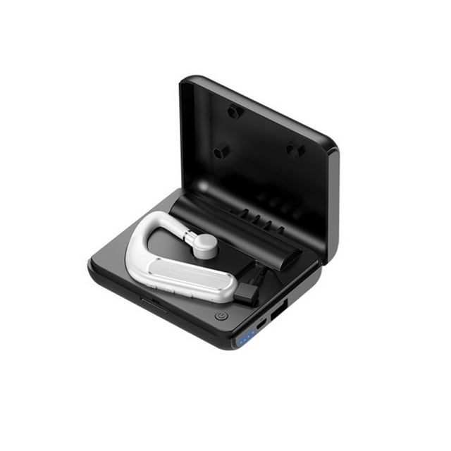 1Pc Y11 Earhook Bluetooth-compatible 5.0 Rotatable Mini Wireless Earpieces for Phone-White with Charge Box