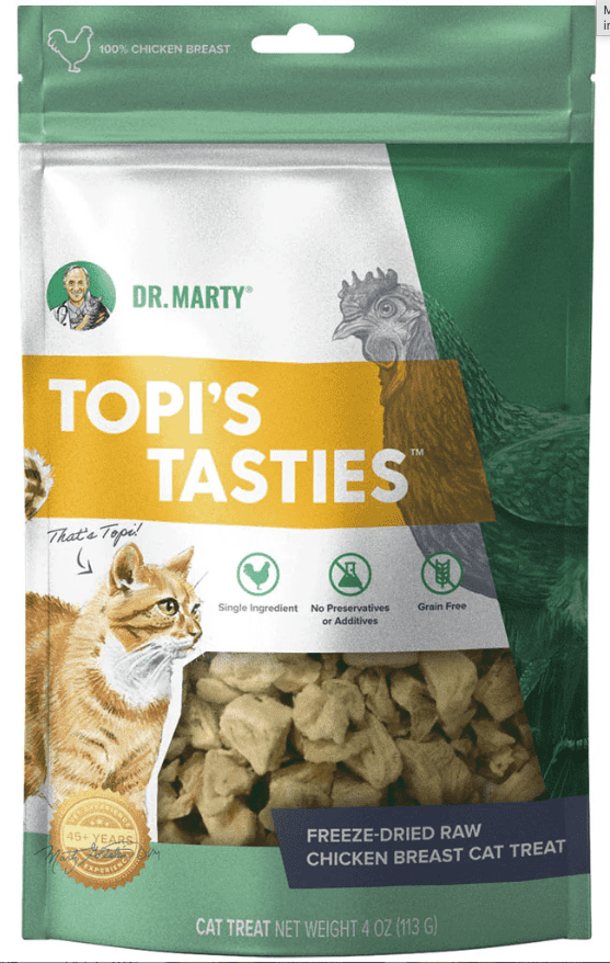 Dr. Marty Topi's Tasties 100% Freeze-Dried Chicken Breast Cat Treat 4 oz (2 pack)