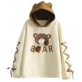 thumbnail image 2 of Puntoco Las mujeres usan una gorra de oso en la parte superior de manga larga con una bola de pelo de cinta Suéter lindo Xl Puntoco Puntoco-7049, 2 of 9