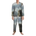 thumbnail image 3 of Naloa Autumn Dragon Mountain View Men’s Pajamas Set - Long Sleeve Button Down Sleep Shirt and Pajama Bottoms Sleepwear Set-X-Large, 3 of 7