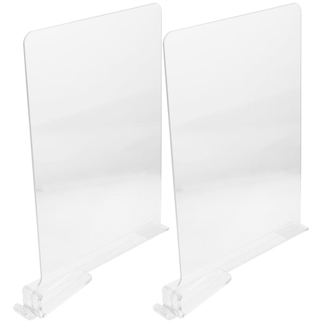 DEEPCRAFF 2Pcs Multi-Function Transparent Shelf Divider Plastic for Home Closet and Cabinet Storage