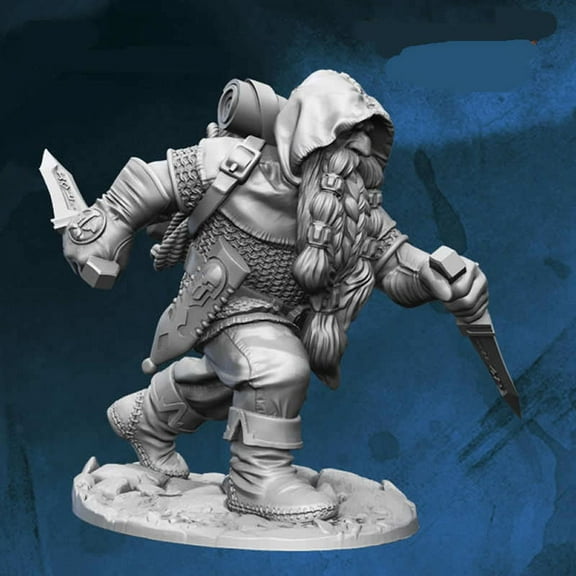 Usher Dwarven Assassin Figure Kit 28mm Heroic Scale Miniature Unpainted First Legion