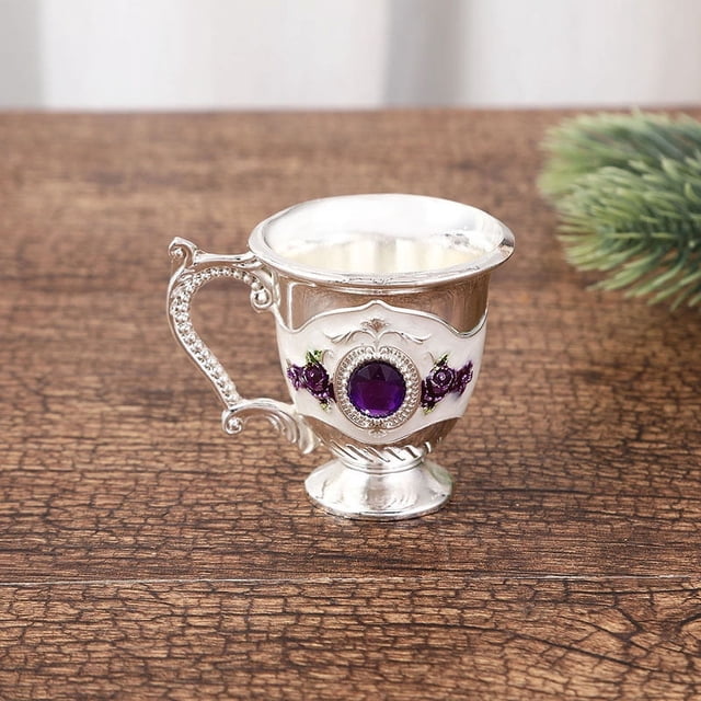 Copa de vino blanca de metal creativa para el hogar, patrón de aleación, decoración de gemas, juego de vino clásico, múltiples opciones