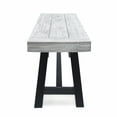thumbnail image 5 of Noble House Bennett Indoor Farmhouse Acacia Wood Dining Bench, Sandblast Light Grey, Black Rustic Metal, 5 of 6