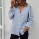 thumbnail image 5 of Blusa de mujer de manga larga con cuello en V de color sólido de verano a la moda para mujer Pompotops gfhjh22867, 5 of 9