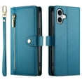 thumbnail image 2 of Crossbody for iPhone 16 Plus Phone Case Wallet with Card Slots Zipper Pocket, PU Leather Magnetic Shoulder Strap Purse Cover with Flip Kickstand for iPhone 16 Plus Women Girls, Blue, 2 of 11