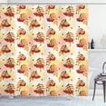 thumbnail image 1 of Ambesonne Rowan Shower Curtain, Romantic Fall Season Tile, 69"Wx70"L, Orange Red Peach, 1 of 3