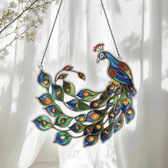 Peacock Acrylic Suncatcher, Peacock Ornaments, Peacock Decor, Peacock Gifts For Women Men, Peacock Sun Catcher For Window Hanging