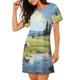 thumbnail image 2 of Easygdp Pasture Cow Camisón de manga corta para mujer, informal, estampado, 2 of 6