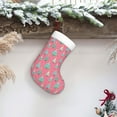 thumbnail image 6 of Daiia Pastel Christmas Trees on Pink Print Christmas Stocking，18"Large Knitted Xmas Stocking for Kids, Family Stocking for Fireplace Christmas Holiday Party Decoration, 6 of 7
