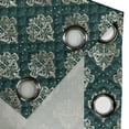 thumbnail image 4 of Ambesonne Damask Grommet Curtain, French Rococo Motifs, 50" x 72", Dark Teal Eggshell, 4 of 6
