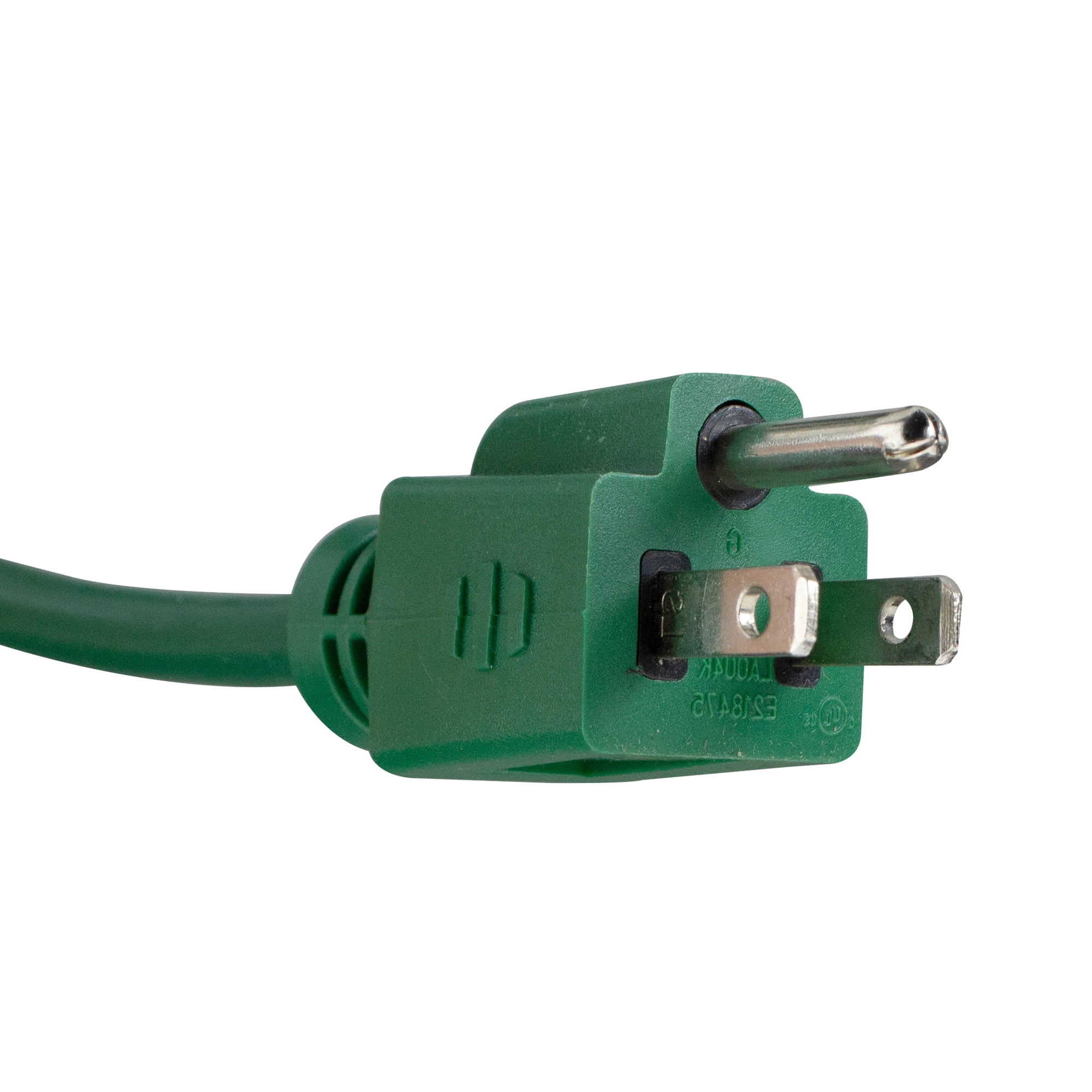 Northlight Three-Prong Outdoor Extension Power Cord with Single Outlet End Connector - 20' - Green